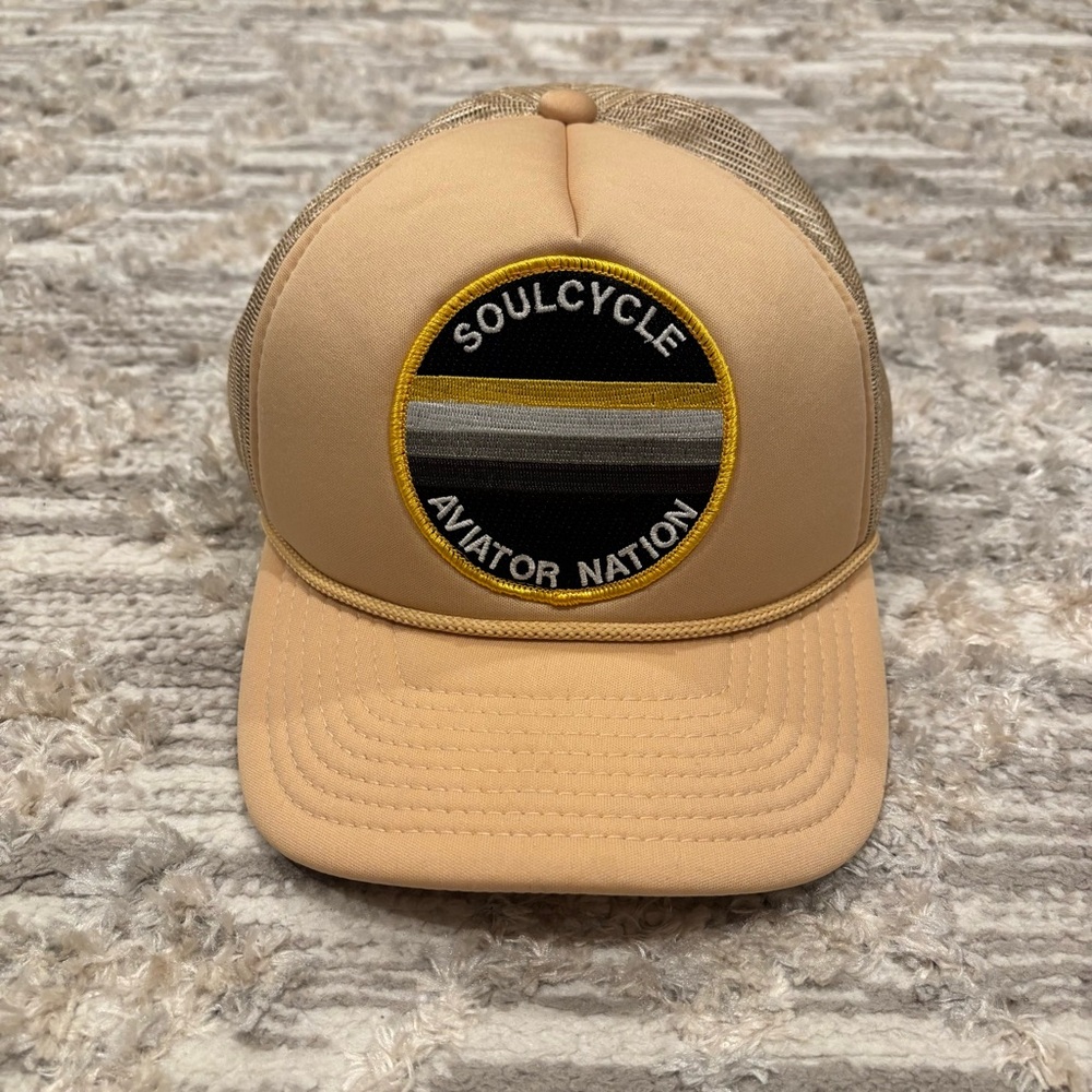 Aviator Nation X SoulCycle Embroidered Circular Striped Patch Snapback Hat Rare